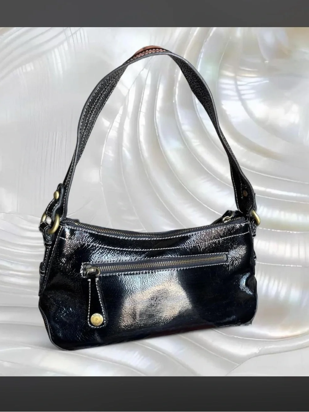 Vintage Perlina Leather Shoulder Purse